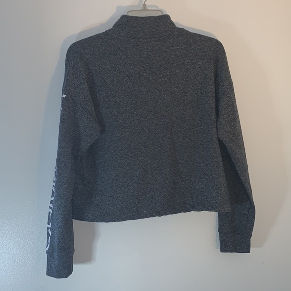 Calvin Klein Logo Half-Zip Pullover Black Heather, sz Small - Picture 7 of 7